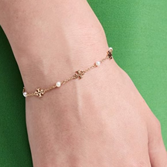 CLEARANCE: Tory Burch Kira Pearl Chain Bracelet (Brand New with Dust Bag) - Picture 6 of 7